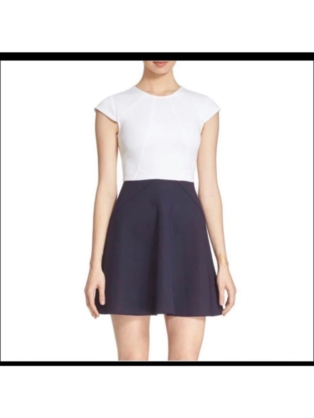 TED BAKER Colorblock Sleeveless Skater Dress 8 EUC - Picture 4 of 12